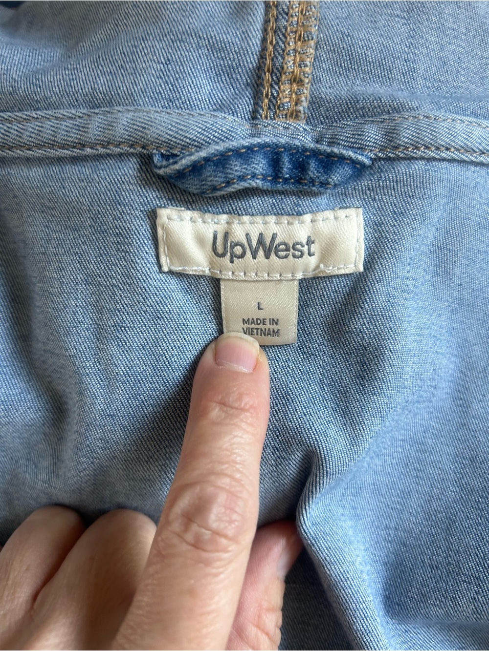 Light Wash Denim Hooded Jacket - Up West - Picture 3 of 3